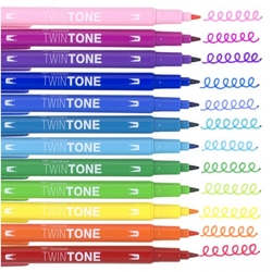 Tombow TwinTone popisovače, sada 12 ks - dúhové farby